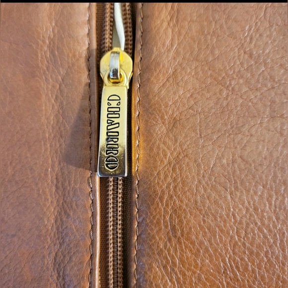 Vintage Charro Brown Leather Italian Big Business Expandable Woman's Purse - Picture 3 of 15